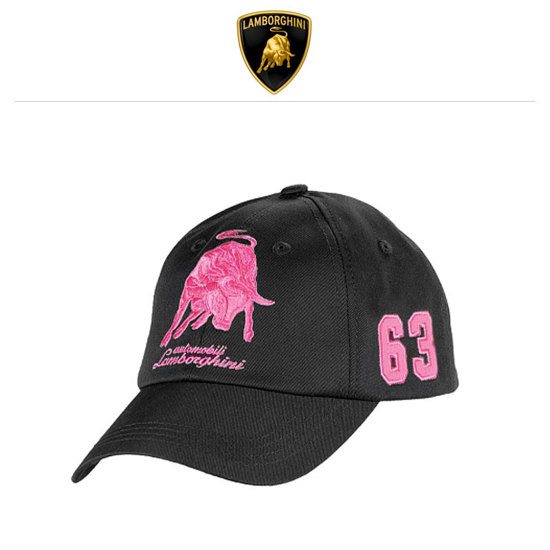 Lamborghini Basecap Bull 63, schwarz-pink