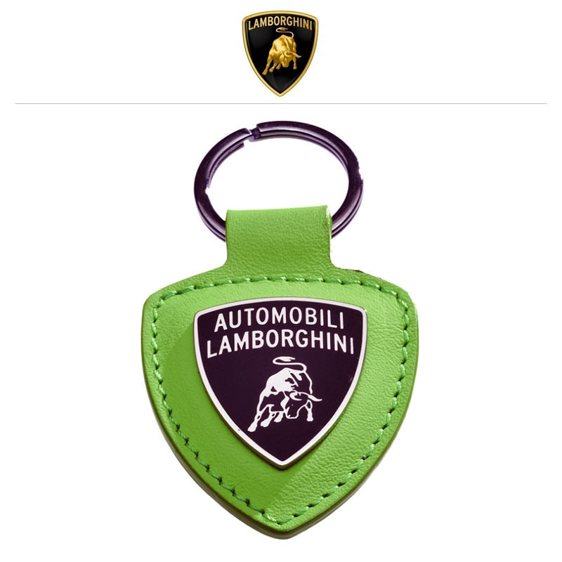 Lamborghini Schlüsselanhänger aus Leder, grün