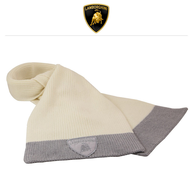 Lamborghini zweifarbiger Wollschal, beige/grau